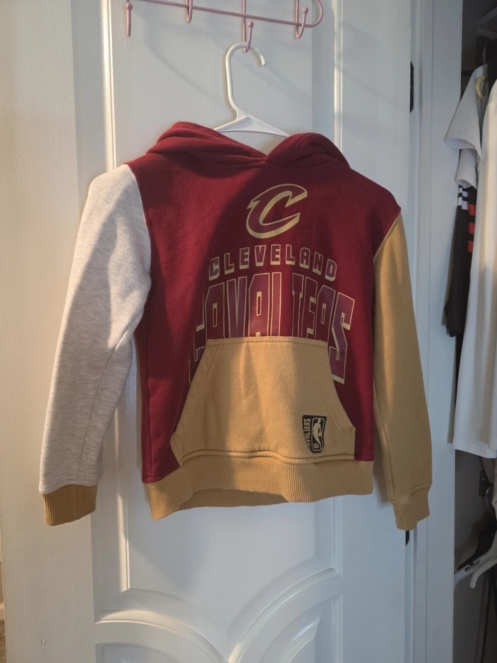 Kids Colorblock Hoodie - Maroon/Gold/Gray